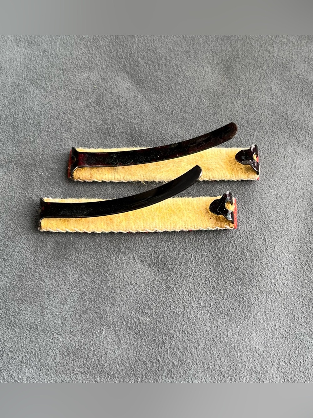 Vintage Beaded *Barrette Pair* in Red, Turquoise & Black - Picture 9 of 10
